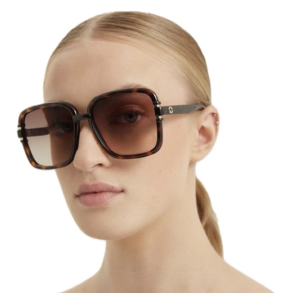 NEW AUTHENTIC GUCCI HAVANA SUNGLASSES GUCCI WOMEN BROWN SUNGLASSES - Picture 4 of 5